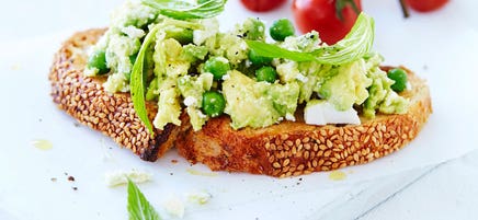 Avocado, pea and feta smash
