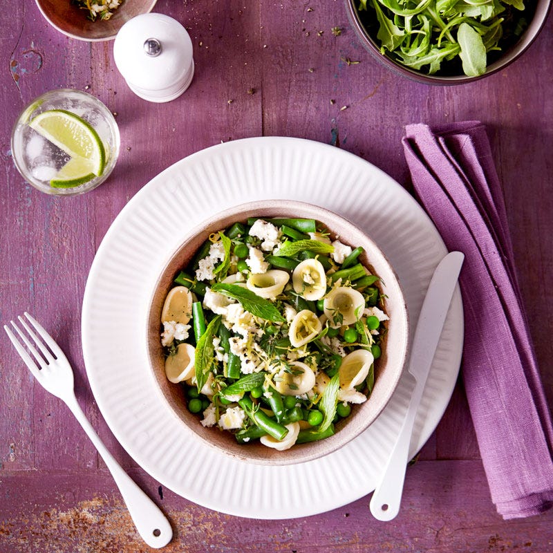 Photo of Green pea and ricotta orecchiette with thyme gremolata by WW