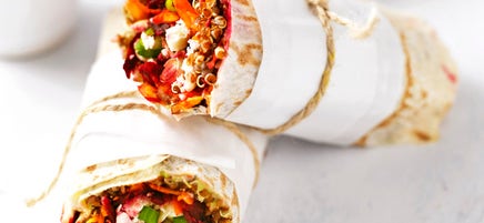 Avocado and quinoa veggie wrap