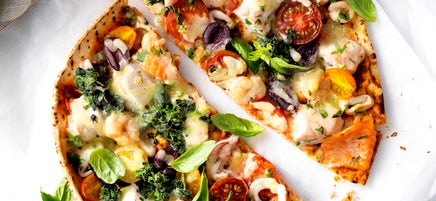 Seafood pizza