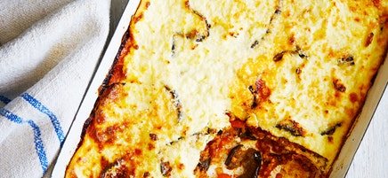 Pork and veal moussaka with ricotta and parmesan