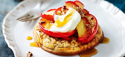 Apple and pecan crumpet