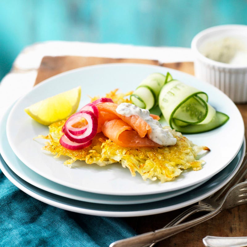 Photo of Hash browns with smoked salmon and lemon mayonnaise by WW