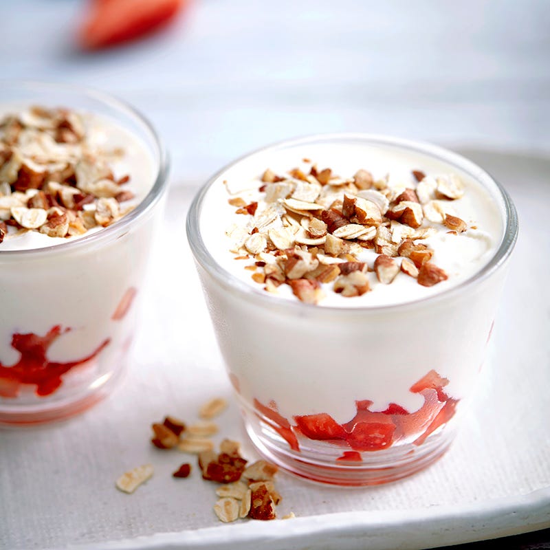 Photo of Upside-down strawberry cheesecake pots by WW