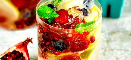 Chunky berry and ginger cooler