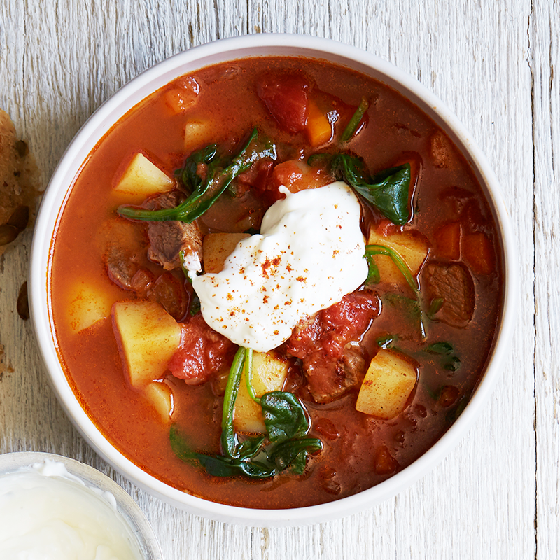 Photo of Slow cooked beef and paprika soup with sour cream by WW