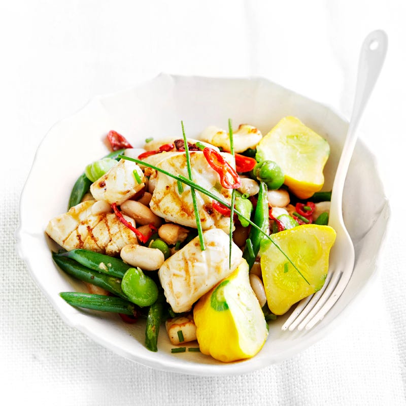 Photo of Lemon, chilli and garlic seared squid with warm bean salad by WW