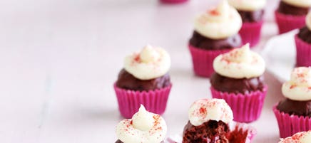 Mini red velvet cupcakes