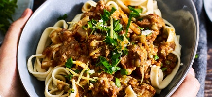 Lamb ragu with pasta