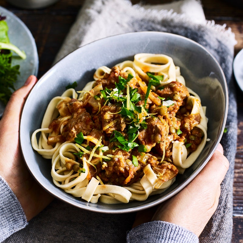 Lamb ragu with pasta