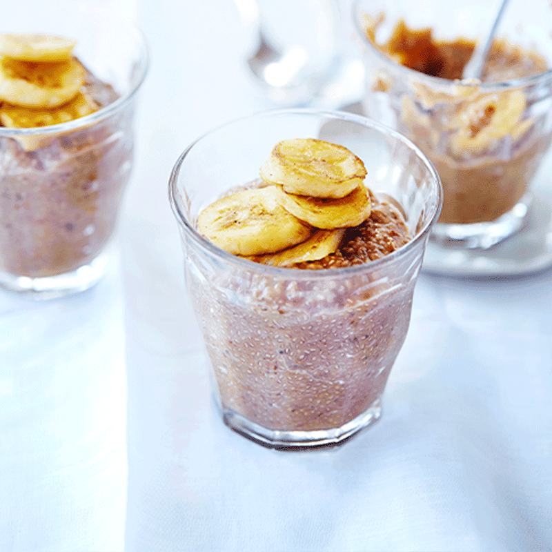 Chai pudding with caramelised banana