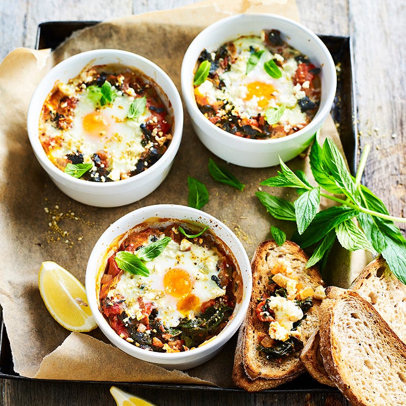 Photo of Baked eggs with silverbeet and dukkah by WW