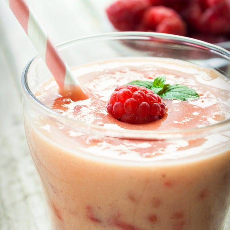 Photo of Peach and raspberry smoothie with toast by WW