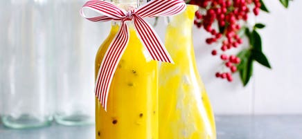 Mango and passionfruit sauce