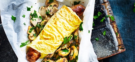 Egg and sausage rolls