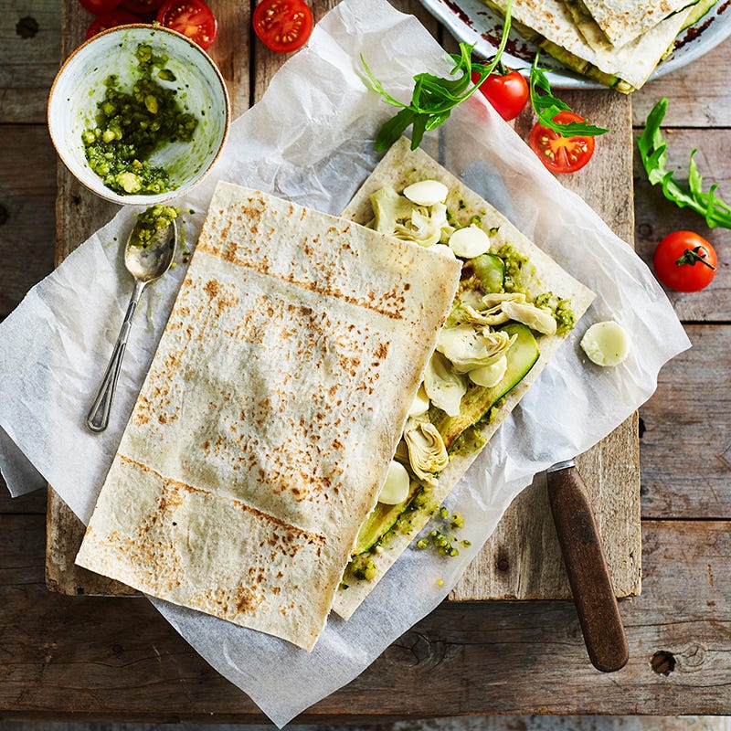 Photo of Zucchini, artichoke and cheese quesadillas by WW