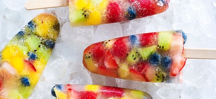 Coconut and fruit popsicles