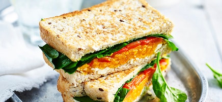 Roasted pumpkin, ricotta and spinach toastie