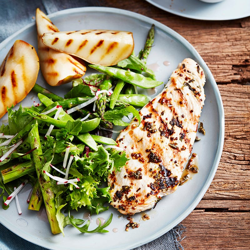 Photo of Sage and mustard turkey steaks with grilled pears by WW