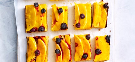 Mango, blueberry and lime slice