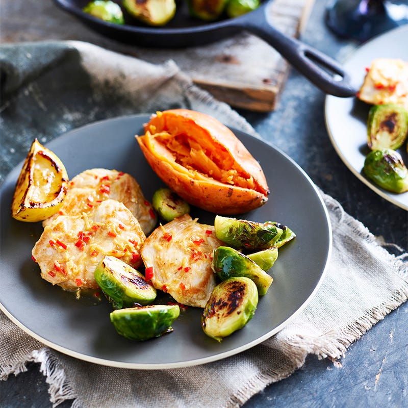 Photo of Lemon chicken with caramelised Brussels sprouts by WW