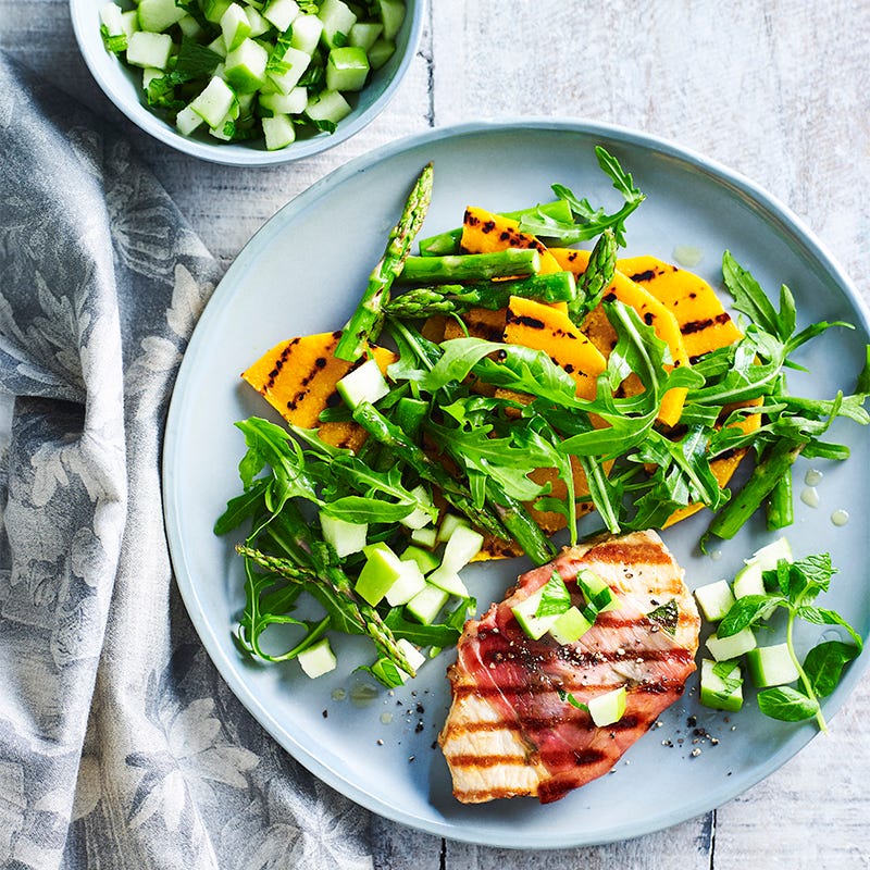 Photo of Sage pork medallions with apple and mint salsa by WW