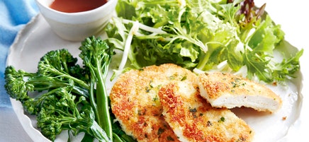 Crumbed chicken with hoisin dipping sauce