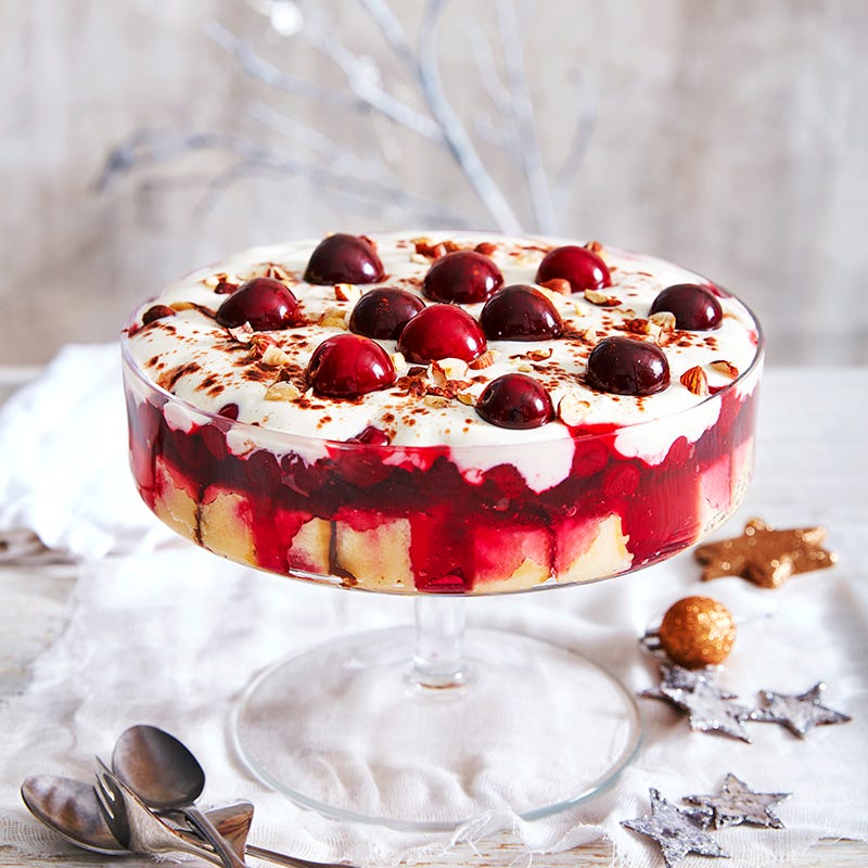 Rich chocolate, hazelnut and cherry trifle