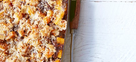 Pumpkin and caramelised onion gratin