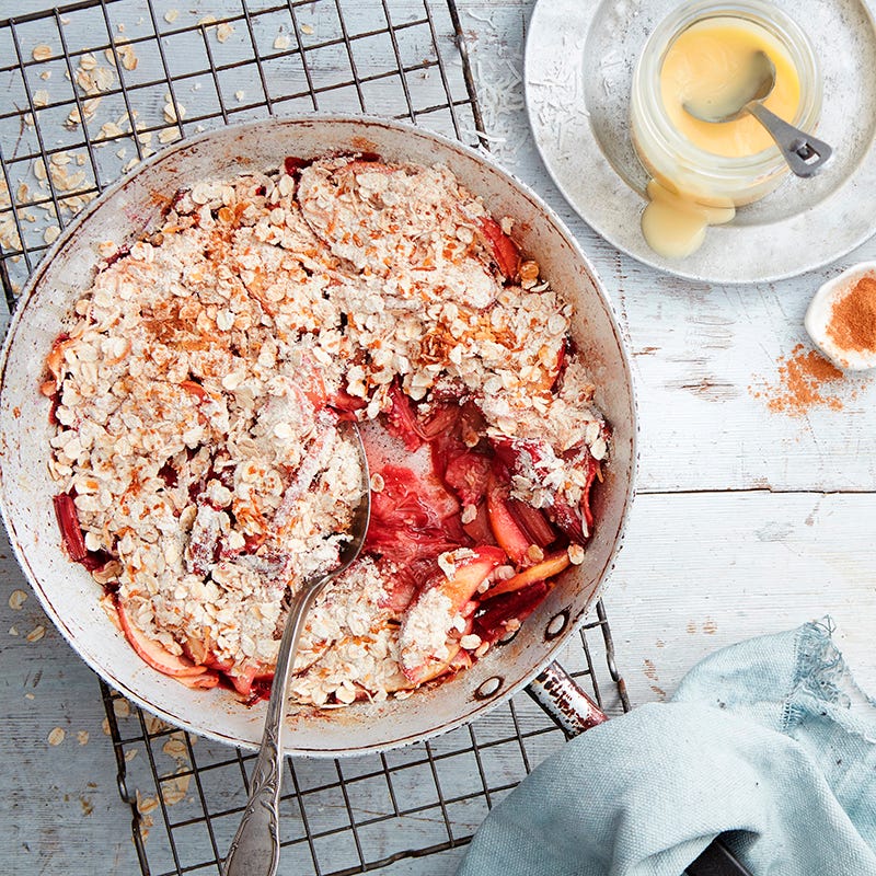 Photo of Rhubarb and apple frying pan crumble by WW