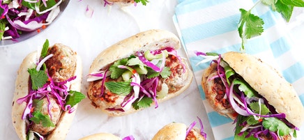 Pork sliders with Asian slaw