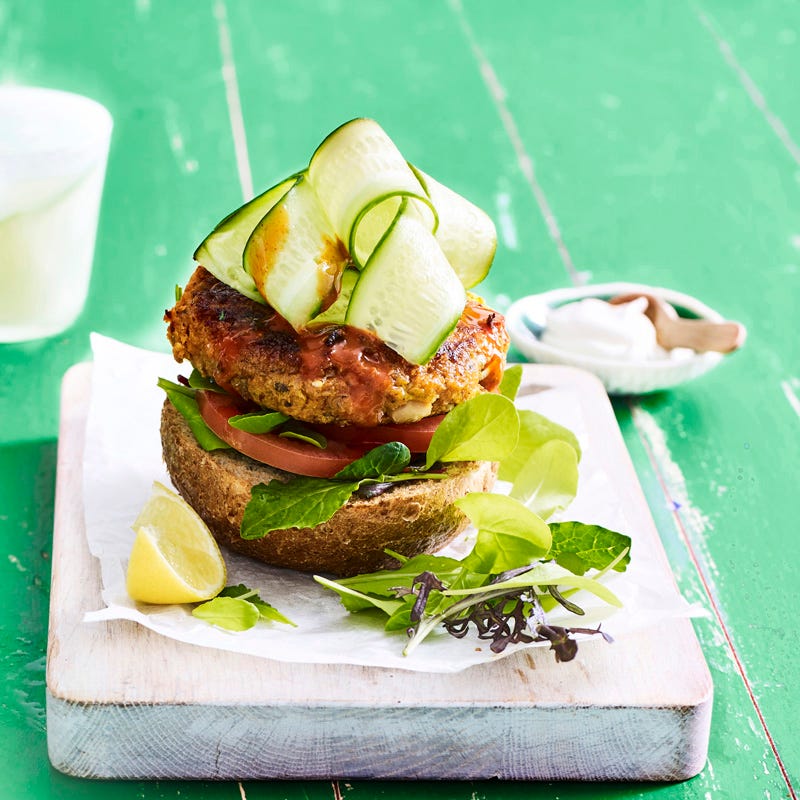 Photo of Roasted sweet potato and white bean open burgers by WW