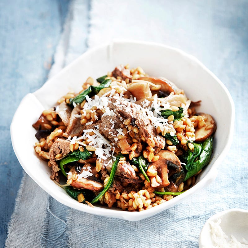 Photo of Beef and mixed mushroom barley risotto by WW