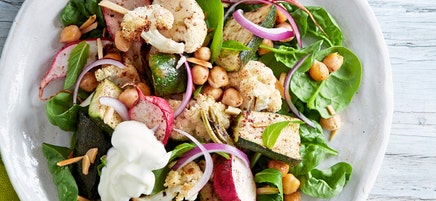 Roasted chickpea and veggie salad
