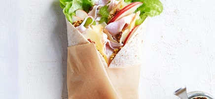 Turkey, apple and smoked cheddar wrap