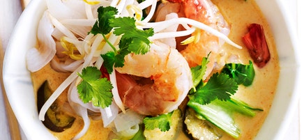 Prawn laksa with eggplant