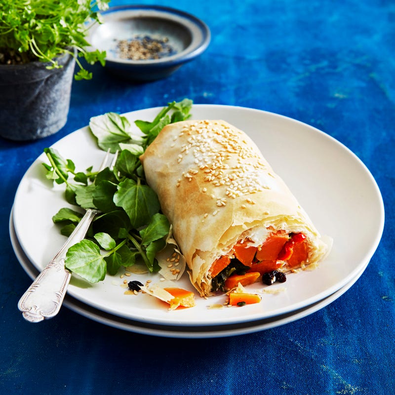 Photo of Sweet potato, roast capsicum, goats cheese and currant strudel by WW