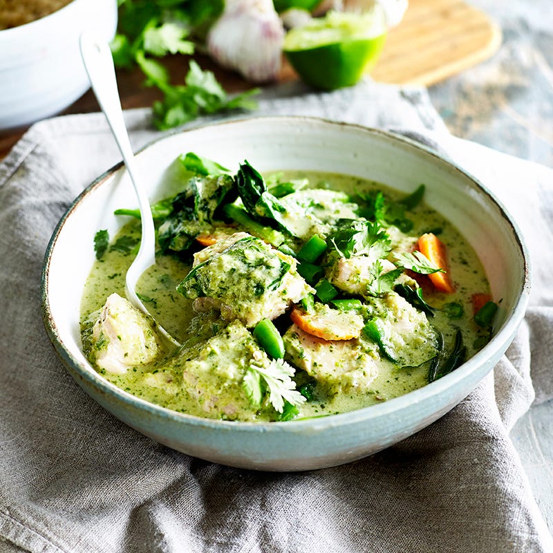 Photo of Green chicken and vegetable curry by WW