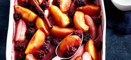 Baked stonefruits and berries