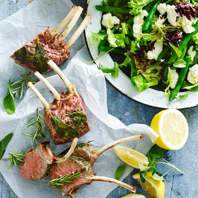 Photo of Rosemary and sage lamb racks with oregano salad by WW