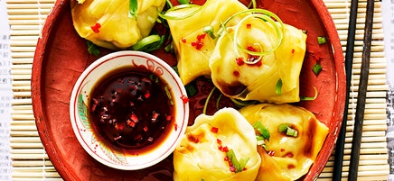 Prawn and shiitake steamed dumplings