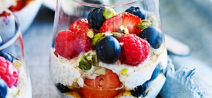 Mixed berry coconut chia pots
