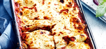 Mixed vegetable lasagne with ricotta topping
