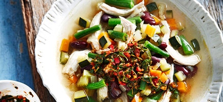 Chunky chicken and vegetable soup
