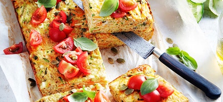 Quinoa, carrot and cottage cheese slice