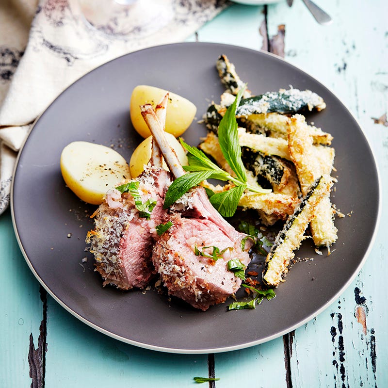 Photo of Lamb rack with zucchini fries and mint salsa by WW