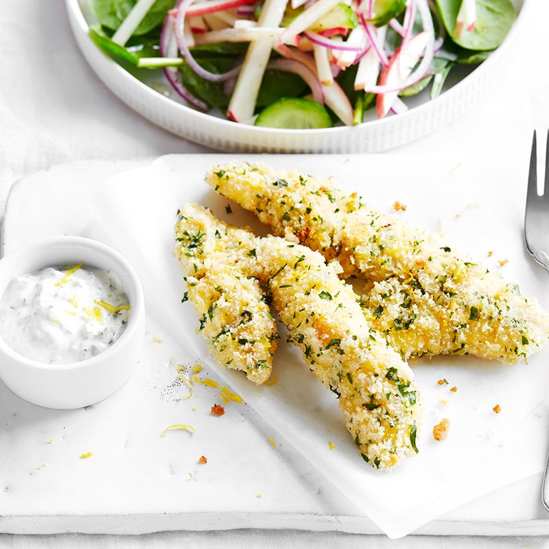 Photo of Gremolata crumbed flathead with yoghurt tartare by WW