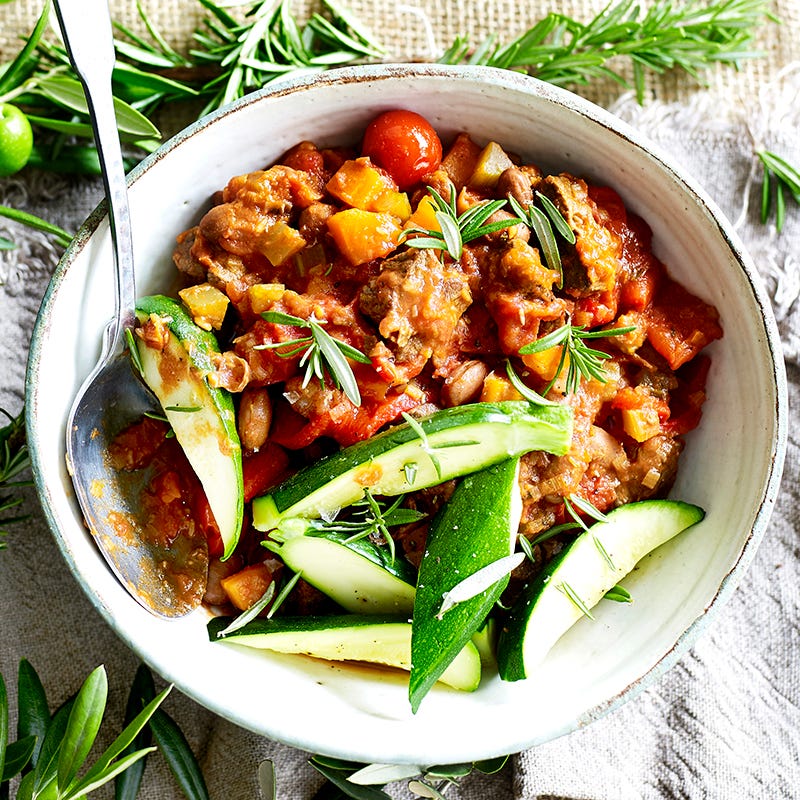 Photo of Braised lamb with borlotti beans, rosemary, leek and roasted capsicum by WW