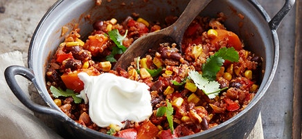 Black bean and quinoa chilli
