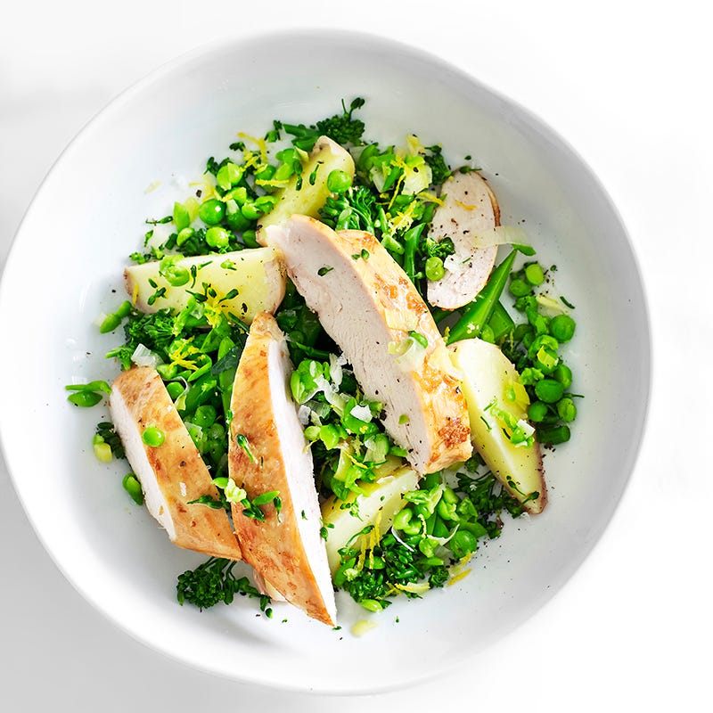 Photo of Garlicky roast chicken with crushed lemon peas by WW